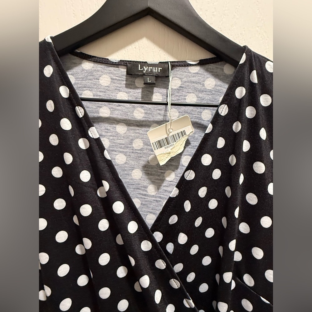LYRUR Black and White Sheath Midi Dress size L - Picture 4 of 10